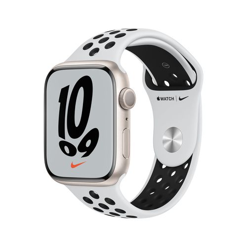 Apple Watch Nike Series 7 GPS, 45mm Cassa in Alluminio Galassia con  Cinturino Sport Platino Puro/Nero